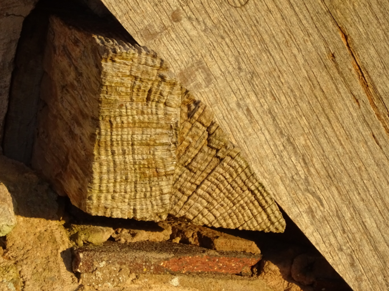 Inspecting the end of an old wooden beam, Drone Construction and Building Inspections, Aerial imaging, Shropshire